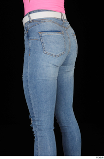 Vinna Reed blue jeans casual dressed thigh white belt 0004.jpg